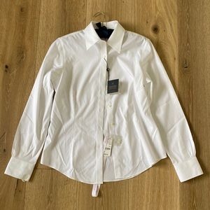 Brooks Brothers Women’s non-iron stretch collection collared white shirt.